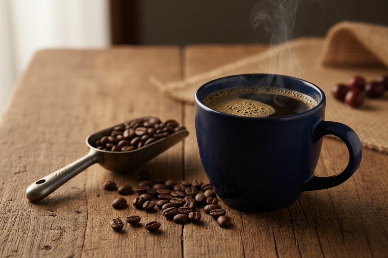Navy Blue Mug Rustic Style